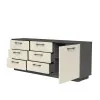 Комод К6 6Я1Д 700х1800х400 мм корпус ДСП Серый Графит фасад МДФ краска RAL9001 (Свет-беж)