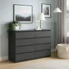 Комод К9 8Я 980х1600х430 мм корпус ДСП Серый Графит фасад МДФ краска RAL7012 (Серый)