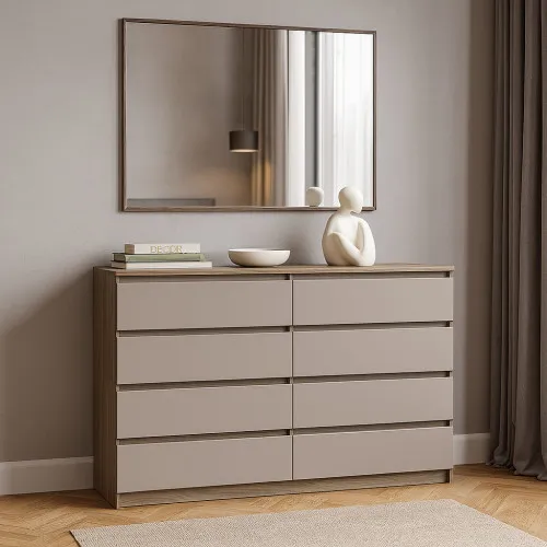 Комод К9 8Я 980х1600х430 мм корпус ДСП Дуб Винтаж Оксид фасад МДФ краска NCS S 2002-Y50R (Шелк мат)