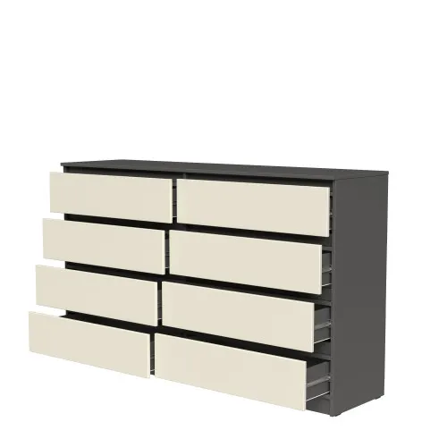 Комод К9 8Я 980х1600х430 мм корпус ДСП Серый Графит фасад МДФ краска RAL9001 (Свет-беж)
