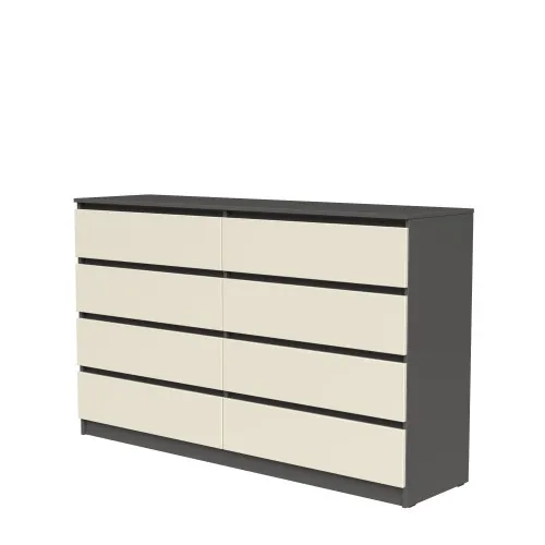 Комод К9 8Я 980х1600х430 мм корпус ДСП Серый Графит фасад МДФ краска RAL9001 (Свет-беж)