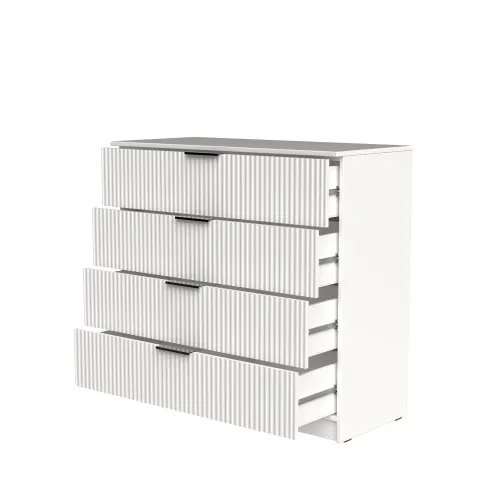 Комод К4 4Я 945х1000х450 мм корпус ДСП Белый фасад МДФ краска RAL9003 (Белый) фрезерование Плаше Гросс