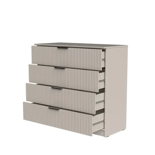 Комод К4 4Я 945х1000х450 мм корпус ДСП Кашемир фасад МДФ краска NCS S 2002-Y50R (Шелковистый мат) фрезерование Плаше Гросс