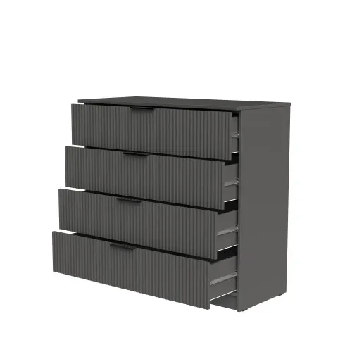 Комод К4 4Я 945х1000х450 мм корпус ДСП Серый Графит фасад МДФ краска RAL7012 (Серый) фрезерование Плаше Гросс