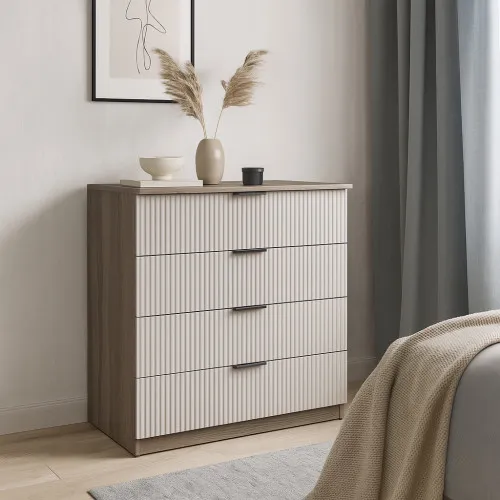 Комод К4 4Я 945х1000х450 мм корпус ДСП Дуб Винтаж Оксид фасад МДФ краска NCS S 2002-Y50R (Шелк мат) фрезер. Плаше Гросс