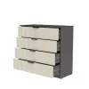 Комод К4 4Я 945х1000х450 мм корпус ДСП Серый Графит фасад МДФ краска RAL9001 (Свет-беж) фрезерование Плаше Гросс
