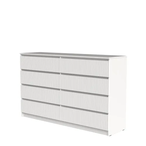Комод К9 8Я 980х1600х430 мм корпус ДСП Белый фасад МДФ краска RAL9003 (Белый) фрезерование Плаше Гросс