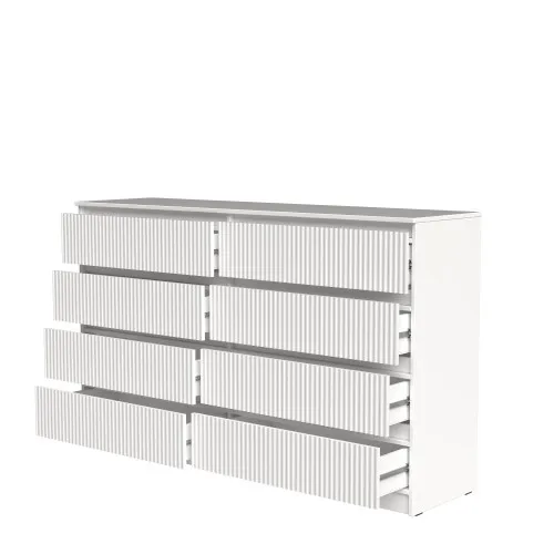 Комод К9 8Я 980х1600х430 мм корпус ДСП Белый фасад МДФ краска RAL9003 (Белый) фрезерование Плаше Гросс