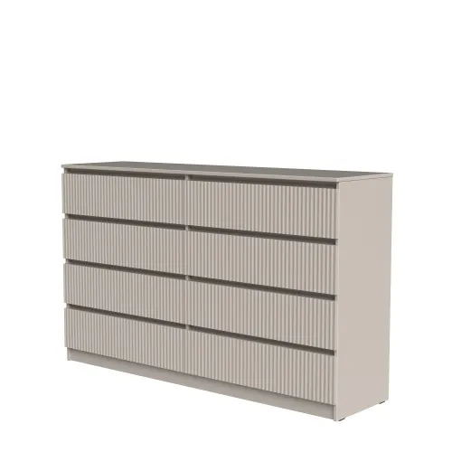 Комод К9 8Я 980х1600х430 мм корпус ДСП Кашемир фасад МДФ краска NCS S 2002-Y50R (Шелковистый мат) фрезерование Плаше Гросс
