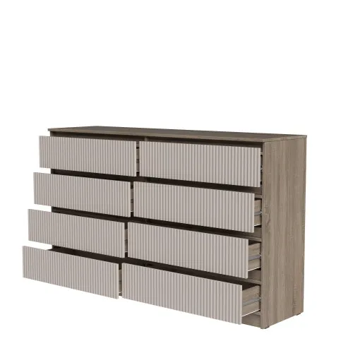 Комод К9 8Я 980х1600х430 мм корпус ДСП Дуб Винтаж Оксид фасад МДФ краска NCS S 2002-Y50R (Шелк мат) фрезер. Плаше Гросс