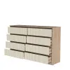 Комод К9 8Я 980х1600х430 мм корпус ДСП Дуб Сонома фасад МДФ фарба RAL9001 (Світло-беж) фрезерерування Плаше Грос