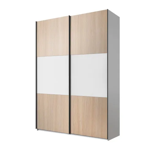 Шкаф-купе двухдверный М-Line 215×150×57 см ДСП Белый МШК3.3.215.18.57