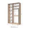 Шкаф-купе двухдверный 1700х450х2400 мм Дуб молочный ДСП SШК 2.1.24.45.17.Д