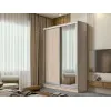 Шкаф-купе двухдверный 1700х600х2400 мм Дуб молочный ДСП + Зеркало SШК 2.1.24.60.17.ДЗ
