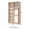 Шафа-купе дводверна SENAM E-Line 1500×450×2400 мм Ясен Серфсайд ЧистийК024 ДСП Дуб Венге магія EКШК 2.1.24.45.15