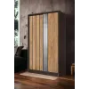 Шафа-купе дводверна SENAM E-Line 1400×600×2400 мм Дуб Венге магія ДСП Дуб Крафт Золотий EКШК 2.1.24.60.14