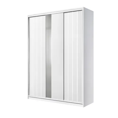 Шафа-купе тридверна SENAM E-Line 1900×600×2700 мм Білий ДСП + Дзеркало EКШК 3.4.27.60.19