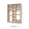 Шафа-купе тридверна SENAM E-Line 1800×450×2400 мм Ясен Серфсайд ЧистийК024 ДСП EШК 3.1.24.45.18
