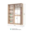 Шкаф-купе двухдверный SENAM E-Line 1700х450х2100 мм Ясень Серфсайд чистый К024 ДСП + Зеркало EШК 2.1.21.45.17