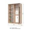 Шафа-купе дводверна SENAM E-Line 1400×600×2100 мм Дуб Сонома Дзеркало EШК 2.1.21.60.14