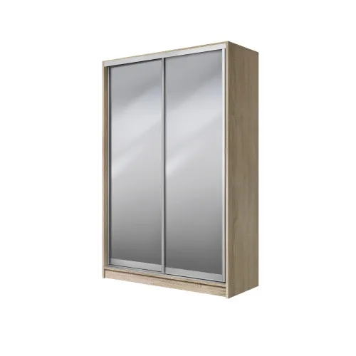 Шафа-купе дводверна SENAM E-Line 1400×600×2100 мм Дуб Сонома Дзеркало EШК 2.1.21.60.14