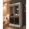 Шафа-купе дводверна SENAM E-Line 1400×600×2100 мм Дуб Сонома Дзеркало EШК 2.1.21.60.14