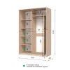 Шкаф-купе двухдверный SENAM E-Line 1500х600х2100 мм белый ДСП EШК 2.1.21.60.15.1
