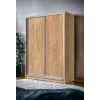 Шафа-купе дводверна SENAM E-Line 1700×600×2100 мм Дуб крафт золотий ДСП EШК 2.1.21.60.17.1