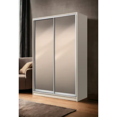 Шкаф-купе двухдверный SENAM E-Line 160х60х240 см Кашемир Зеркало EШК 2.1.24.60.16.1