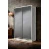 Шафа-купе дводверна SENAM E-Line 1600×600×2400 мм Ясен Серфсайд ЧистийК024 Дзеркало EШК 2.2.24.60.16.2