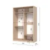 Шкаф-купе двухдверный SENAM E-Line 1500х600х2100 мм Дуб Сонома ДСП + Зеркало EШК 2.3.21.60.15