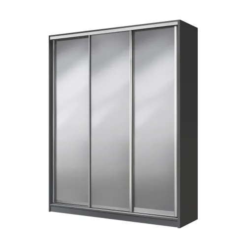 Шафа-купе тридверна SENAM E-Line 2000×450×2400 мм Антрацит Дзеркало EШК 3.3.24.45.20