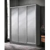 Шафа-купе тридверна SENAM E-Line 2000×450×2400 мм Антрацит Дзеркало EШК 3.3.24.45.20