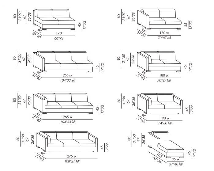 Размеры диванов