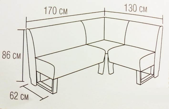 Размеры кухонного уголка