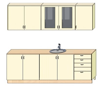 Схема модулів кухні 2 метри